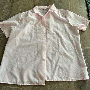 Rhapsody Light Pink Short Sleeve Button-Up Shirt